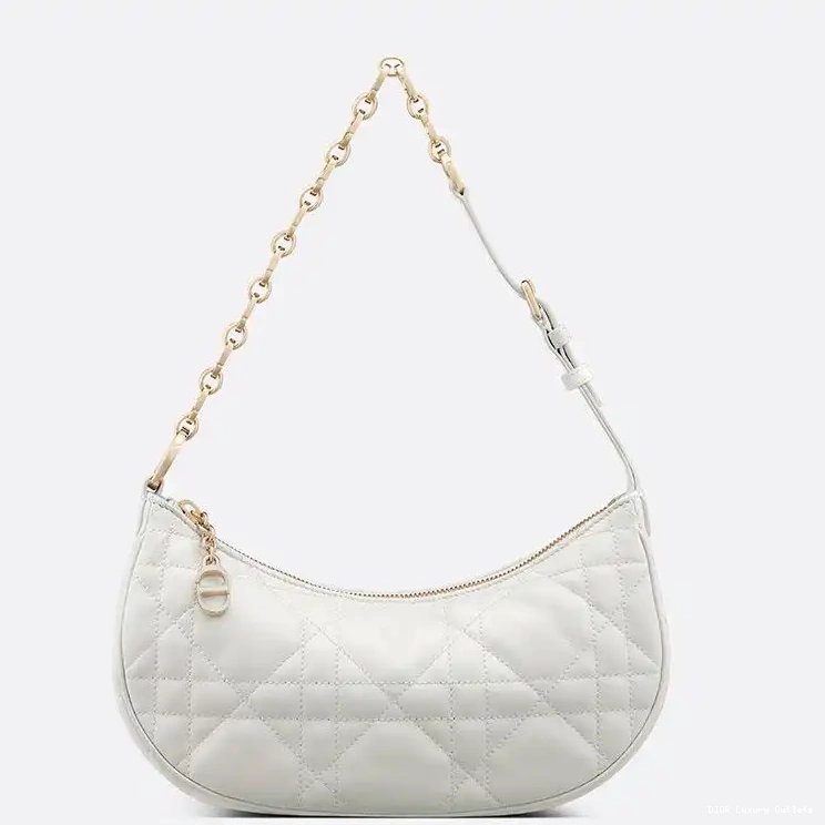 CD Dior Lounge Cannage White Lambskin Bag 0602 Luxury